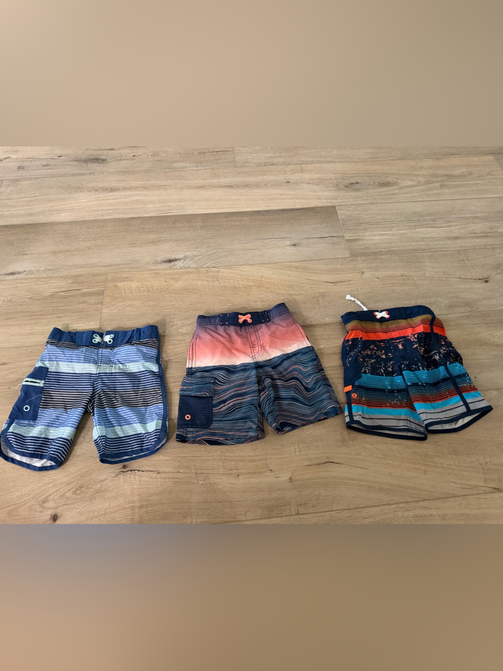 Boys Multi-Color Stripe Swim Shorts - Set of 3 size 4/5T